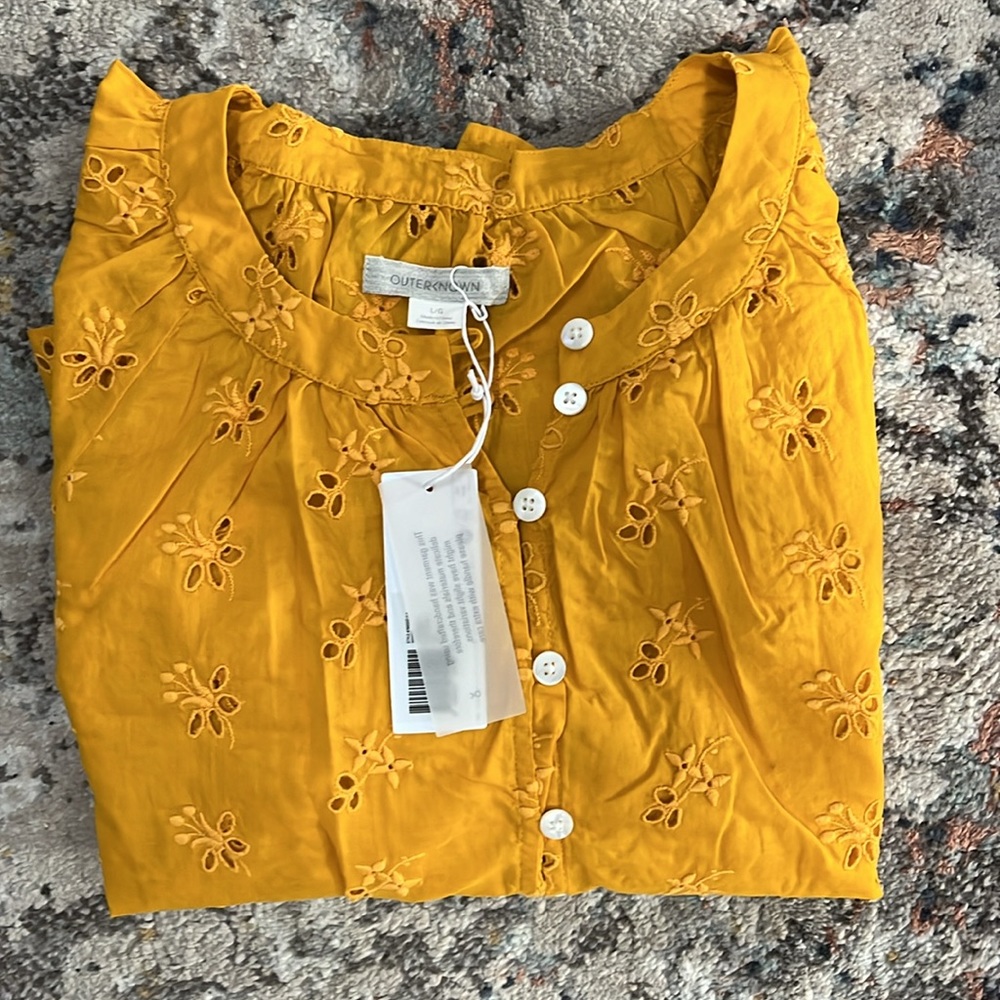 Outerknown Eyelet Top (Yellow / Large)